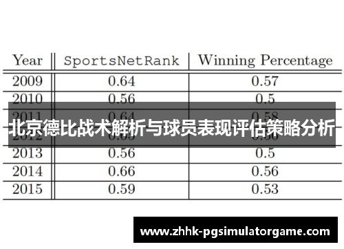 北京德比战术解析与球员表现评估策略分析