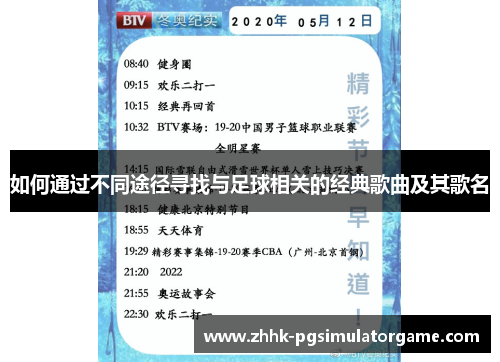 如何通过不同途径寻找与足球相关的经典歌曲及其歌名